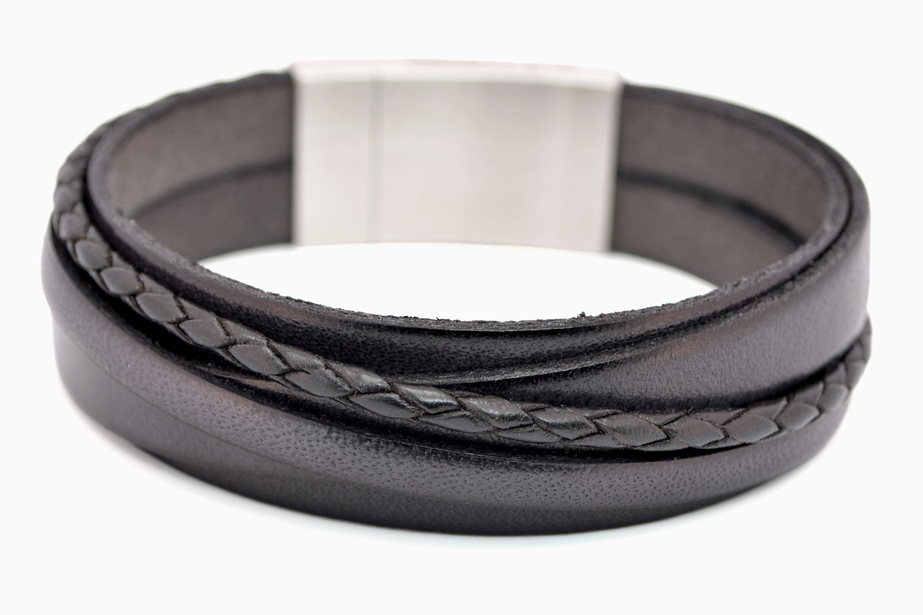 Lederarmband CROSS-BRAID • Taupe