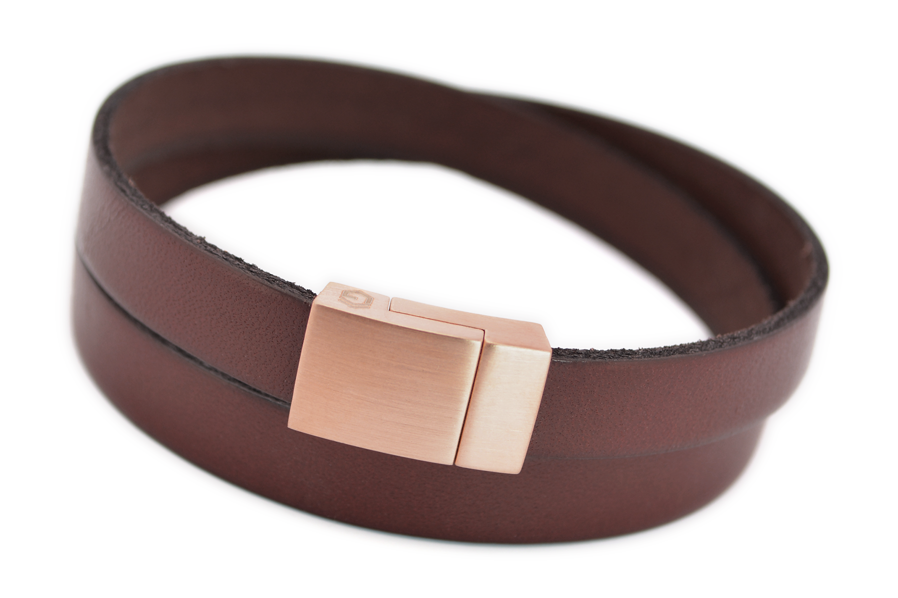 Wickelarmband Flat | Leder Rotbraun