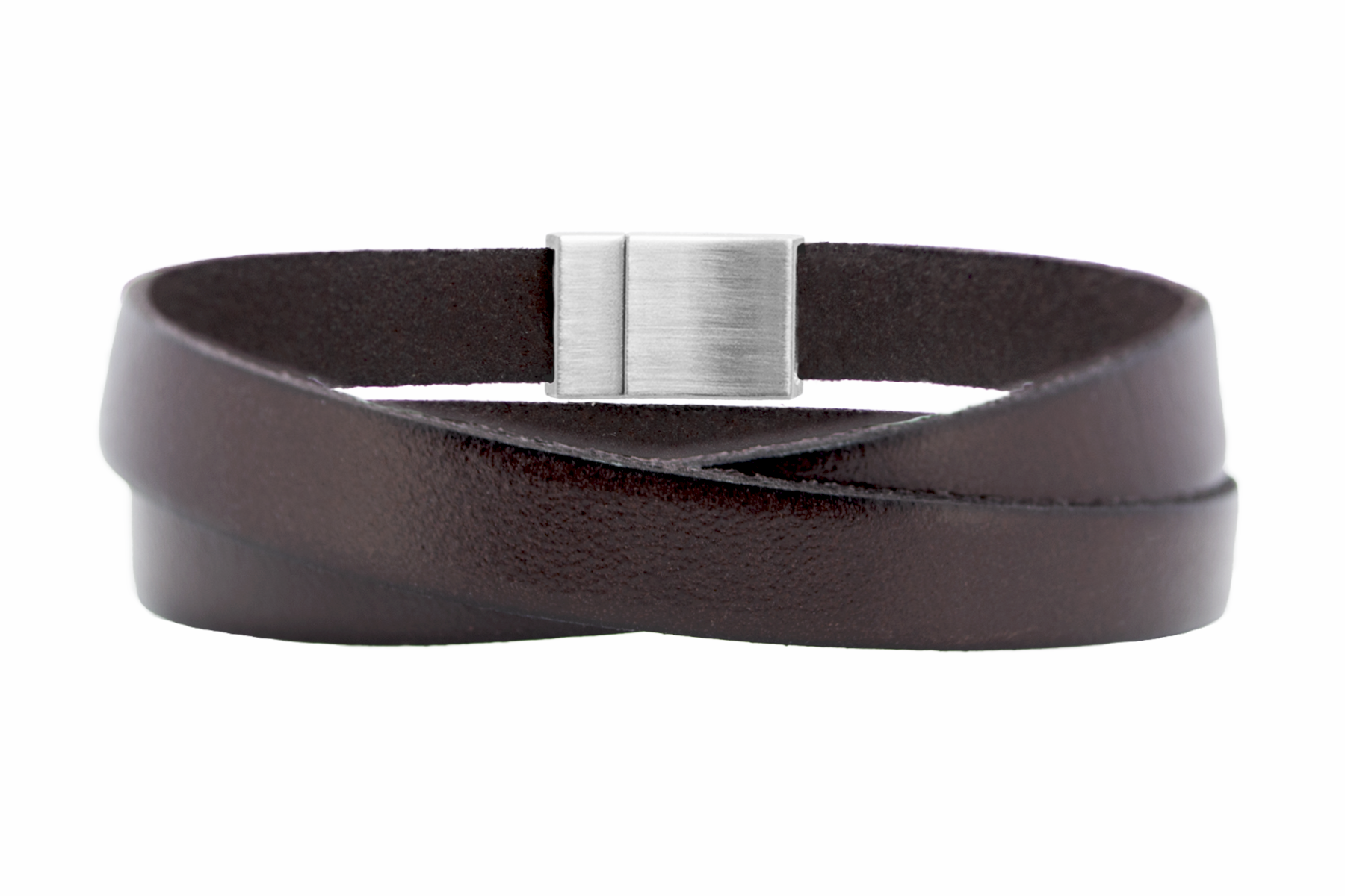Wickelarmband FLAT | Leder Dunkelbraun