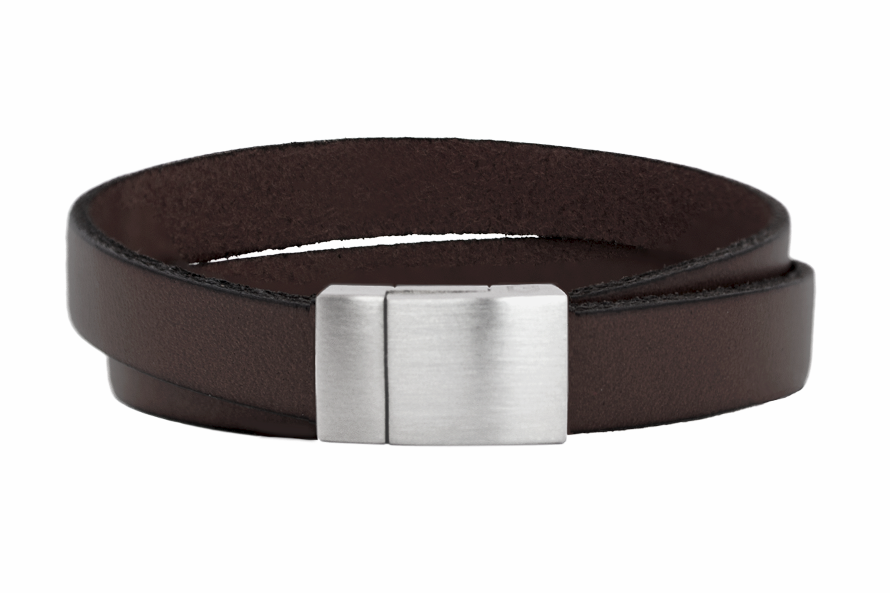 Wickelarmband FLAT | Leder Dunkelbraun