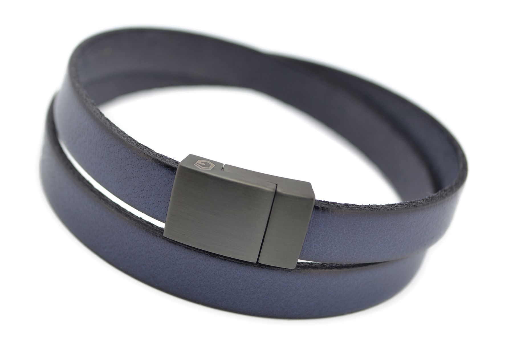 Wickelarmband FLAT | Leder Dunkelblau