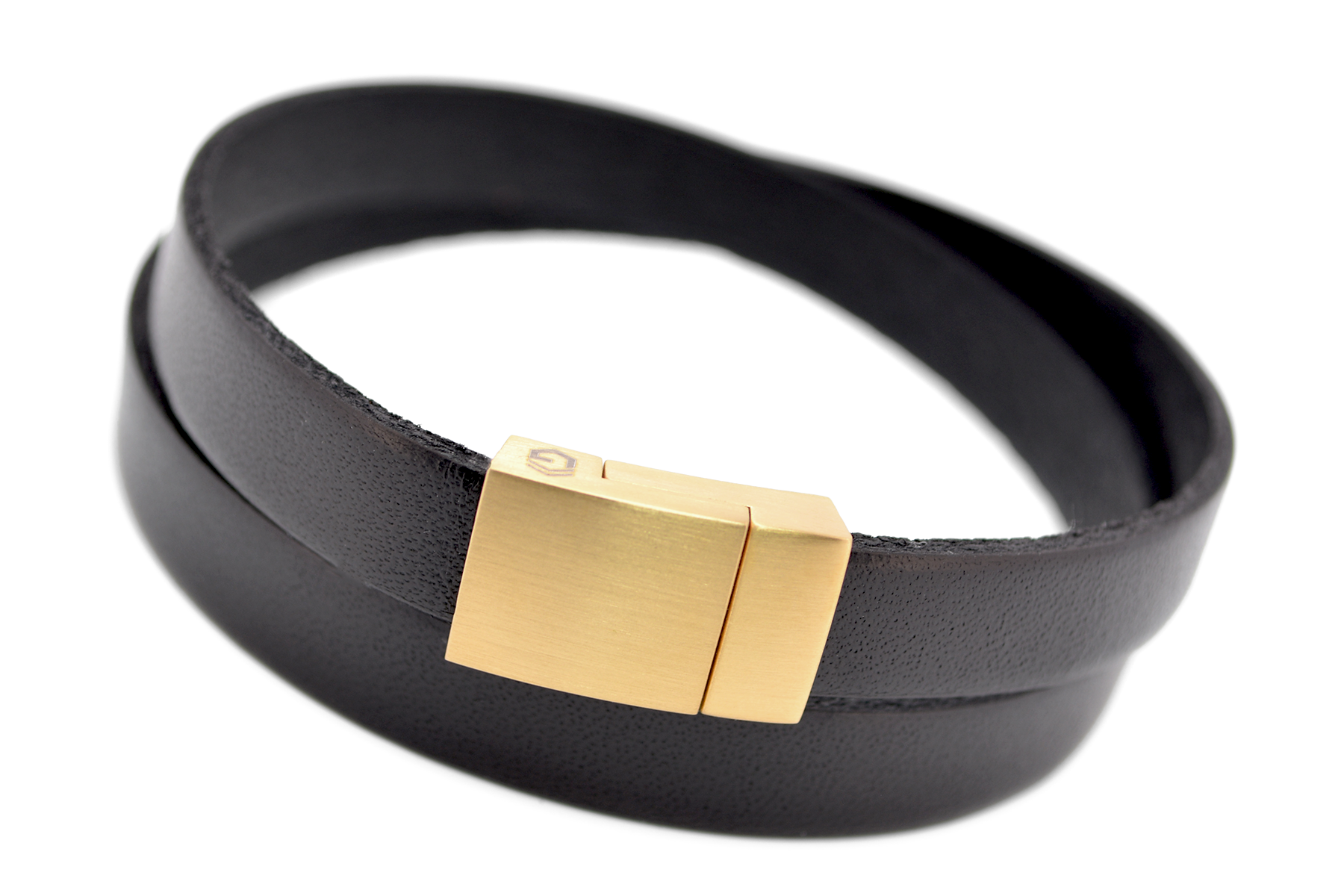 Wickelarmband Flat | Leder Schwarz