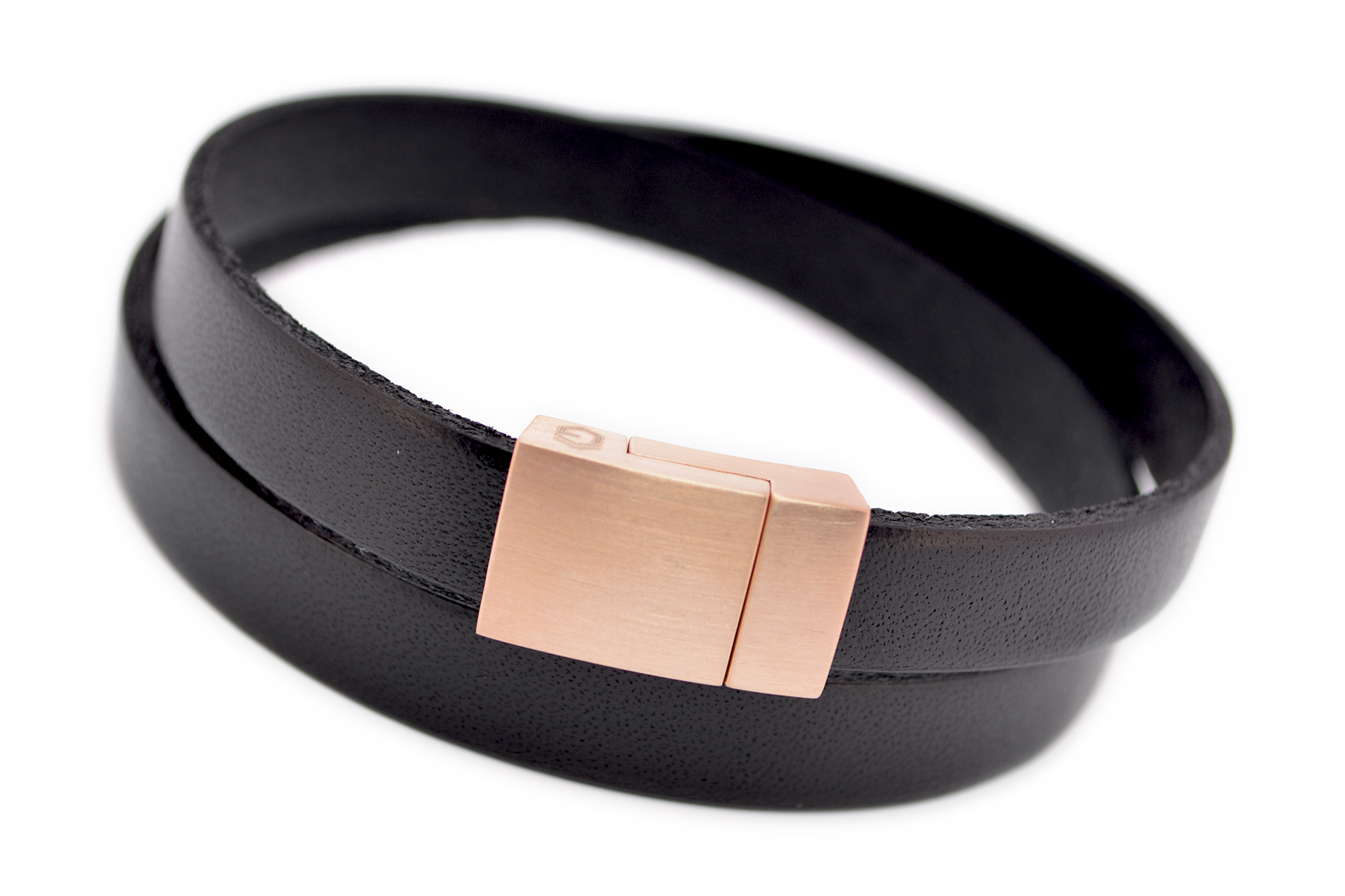 Wickelarmband Flat | Leder Schwarz
