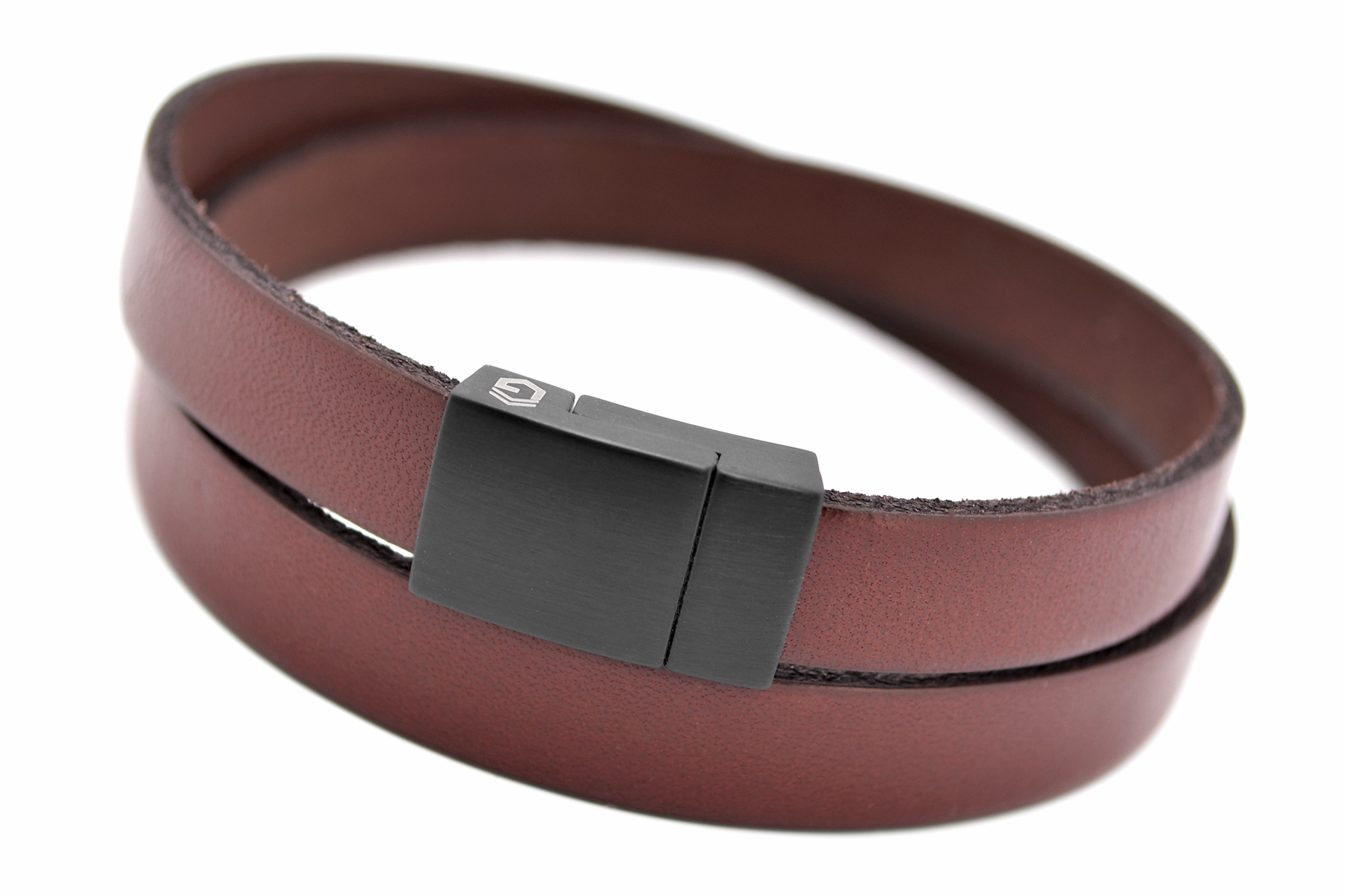 Wickelarmband Flat | Leder Rotbraun