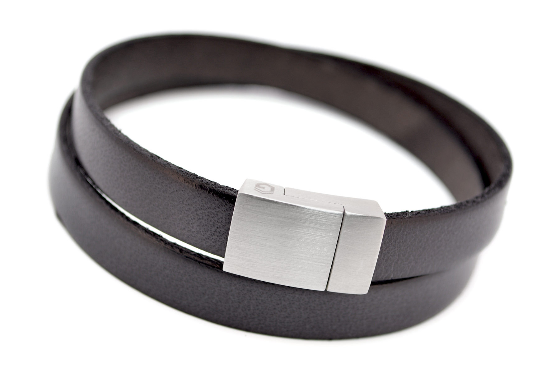 Wickelarmband Flat | Leder Taupe