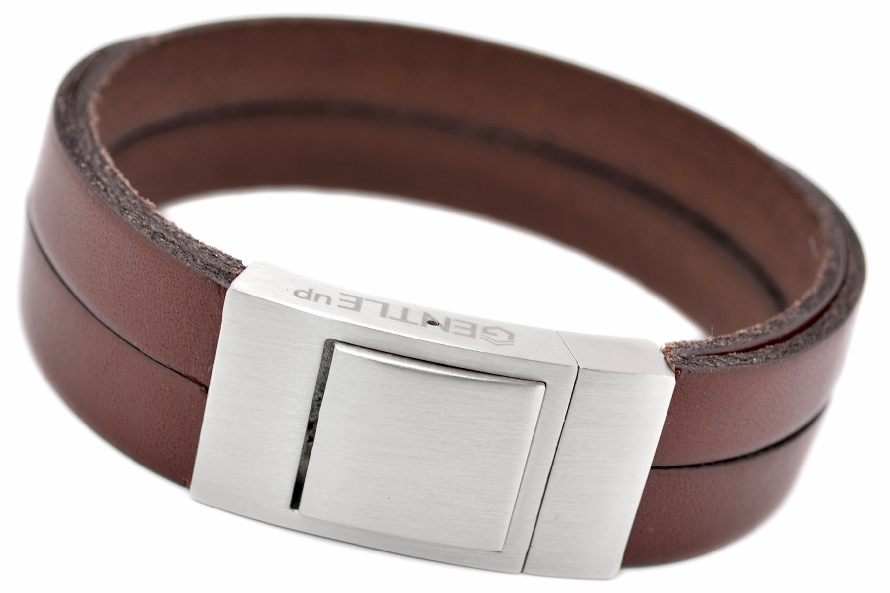 Lederarmband CROSS | Rotbraun