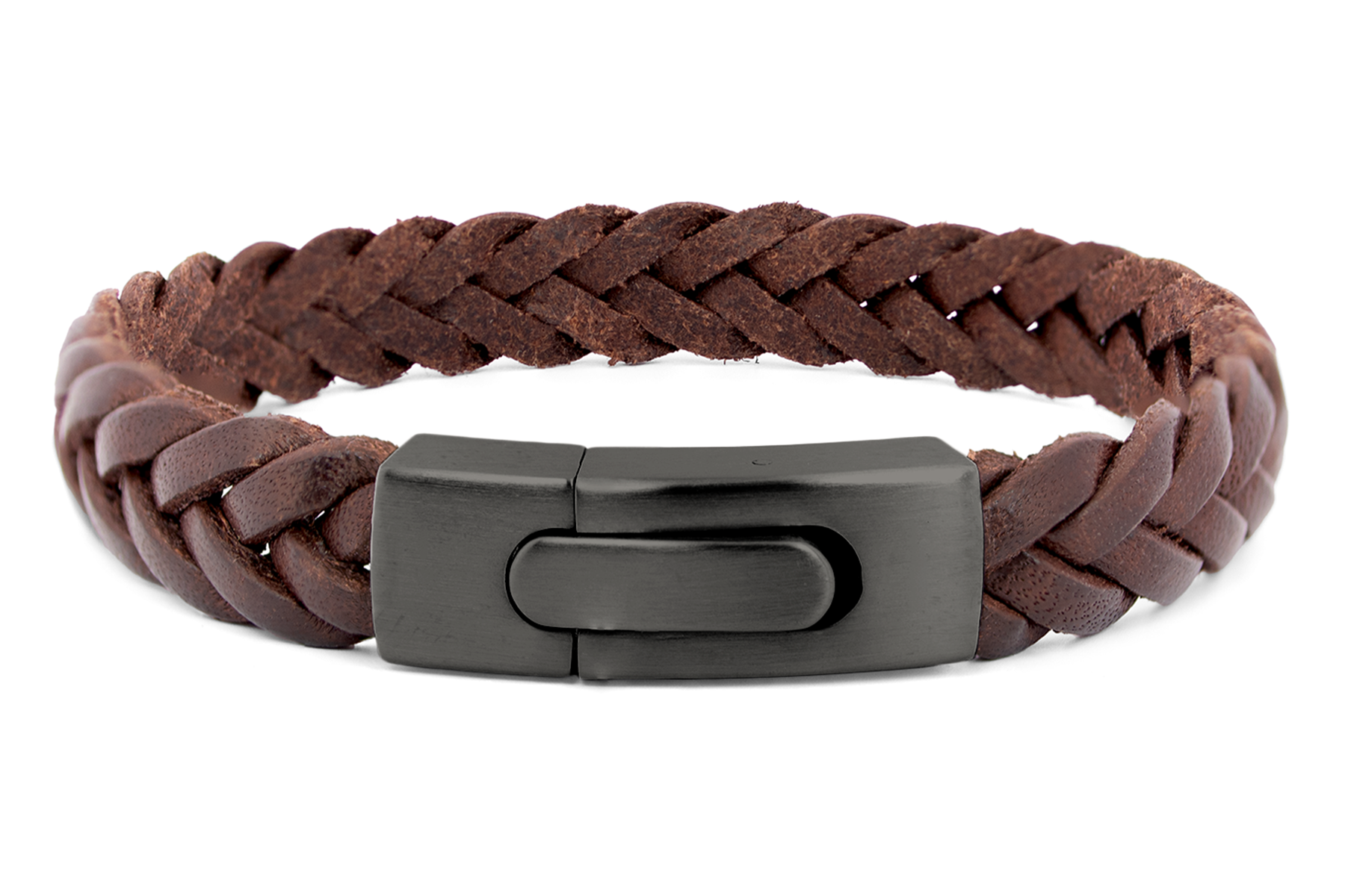 Lederarmband flach geflochten mit Magnetverschluss – Praktisch & stilvoll | Gentle Up