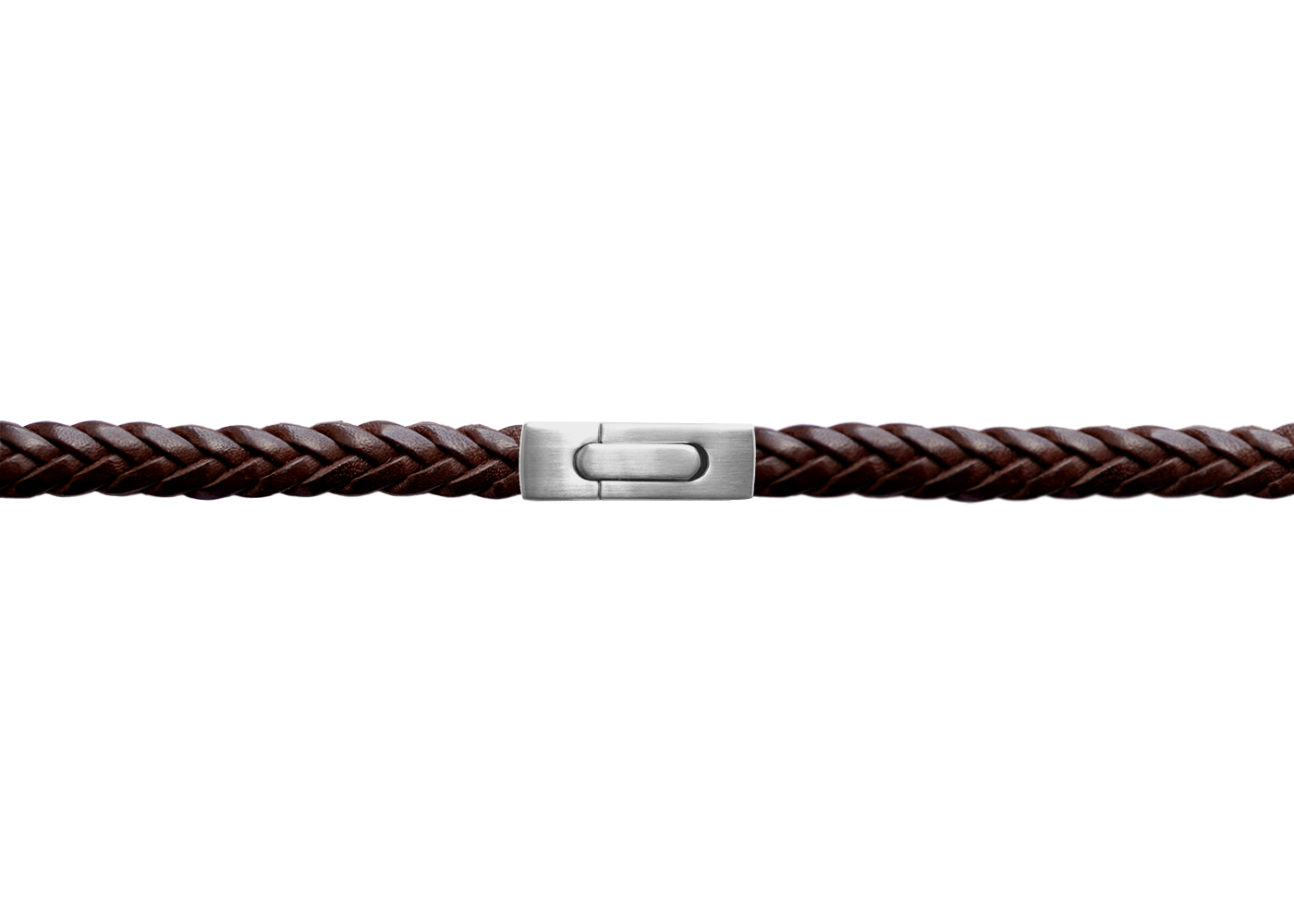 Lederarmband FLACH geflochten | Dunkelbraun
