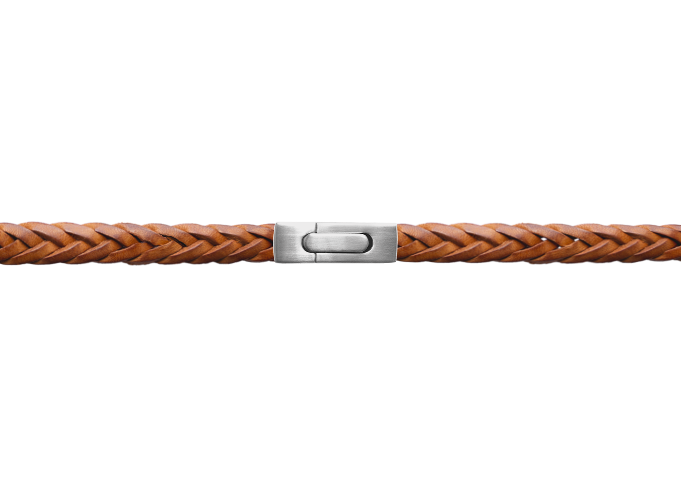Lederarmband FLACH geflochten | Hellbraun