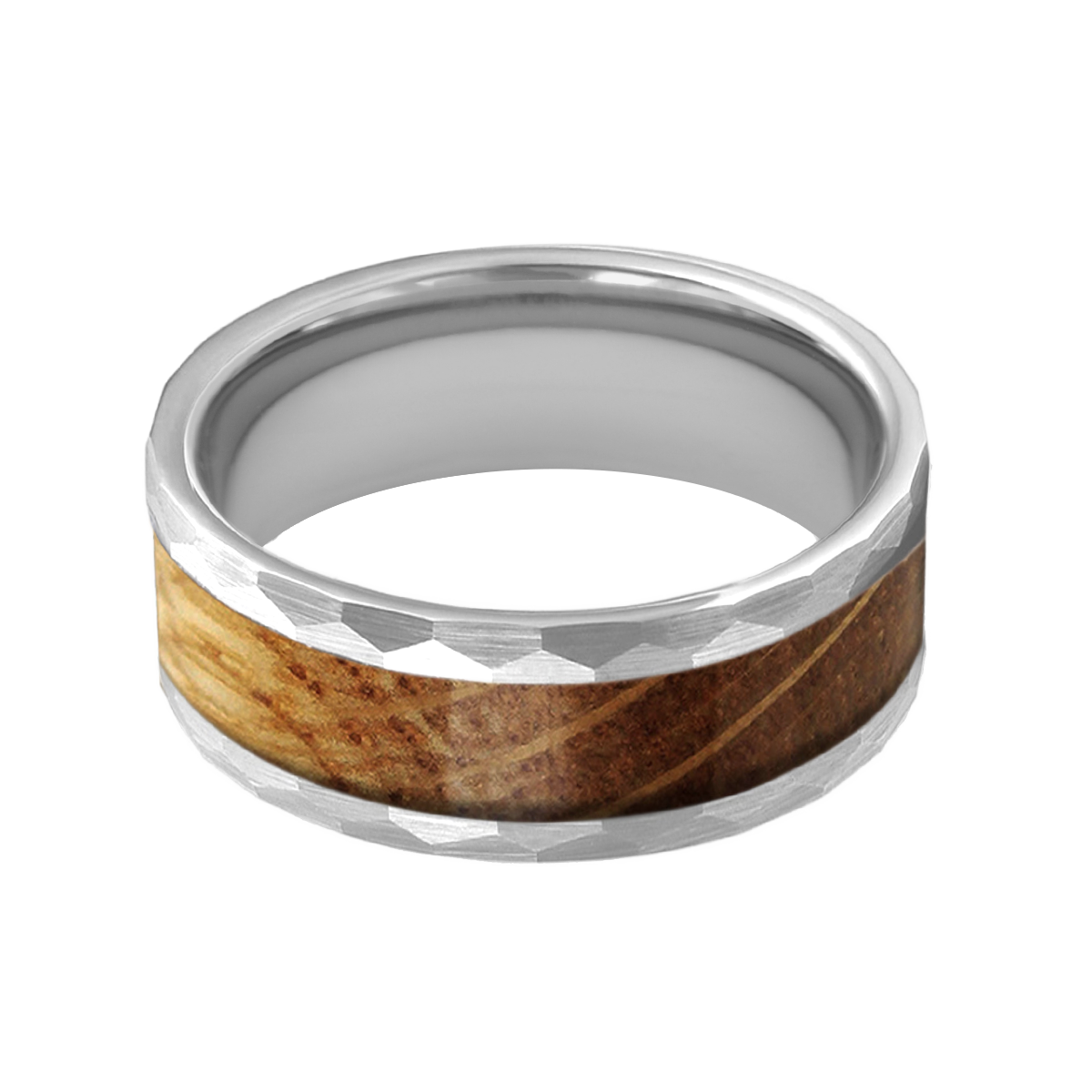 Herrenring Holzfass • Gehämmert | Silber