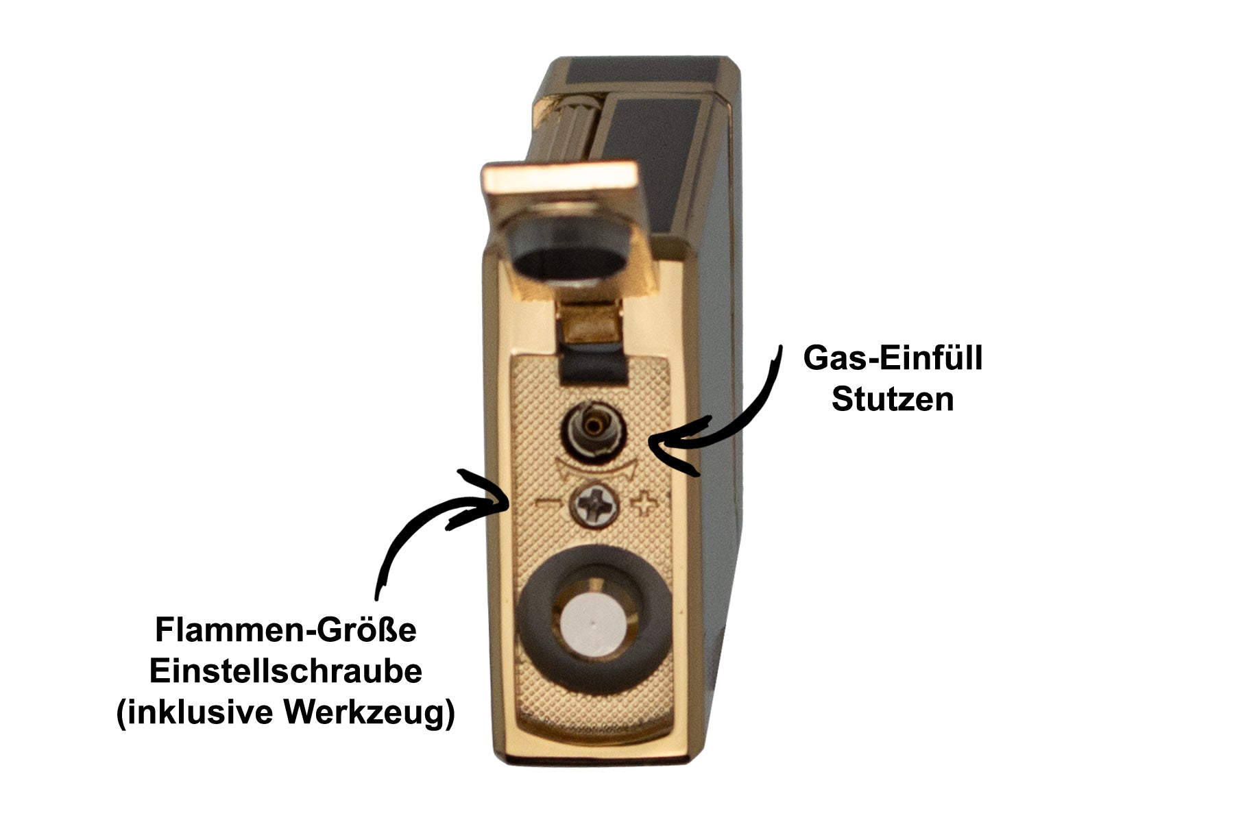 JetFlame Feuerzeug Prestige | Schwarz - Gold