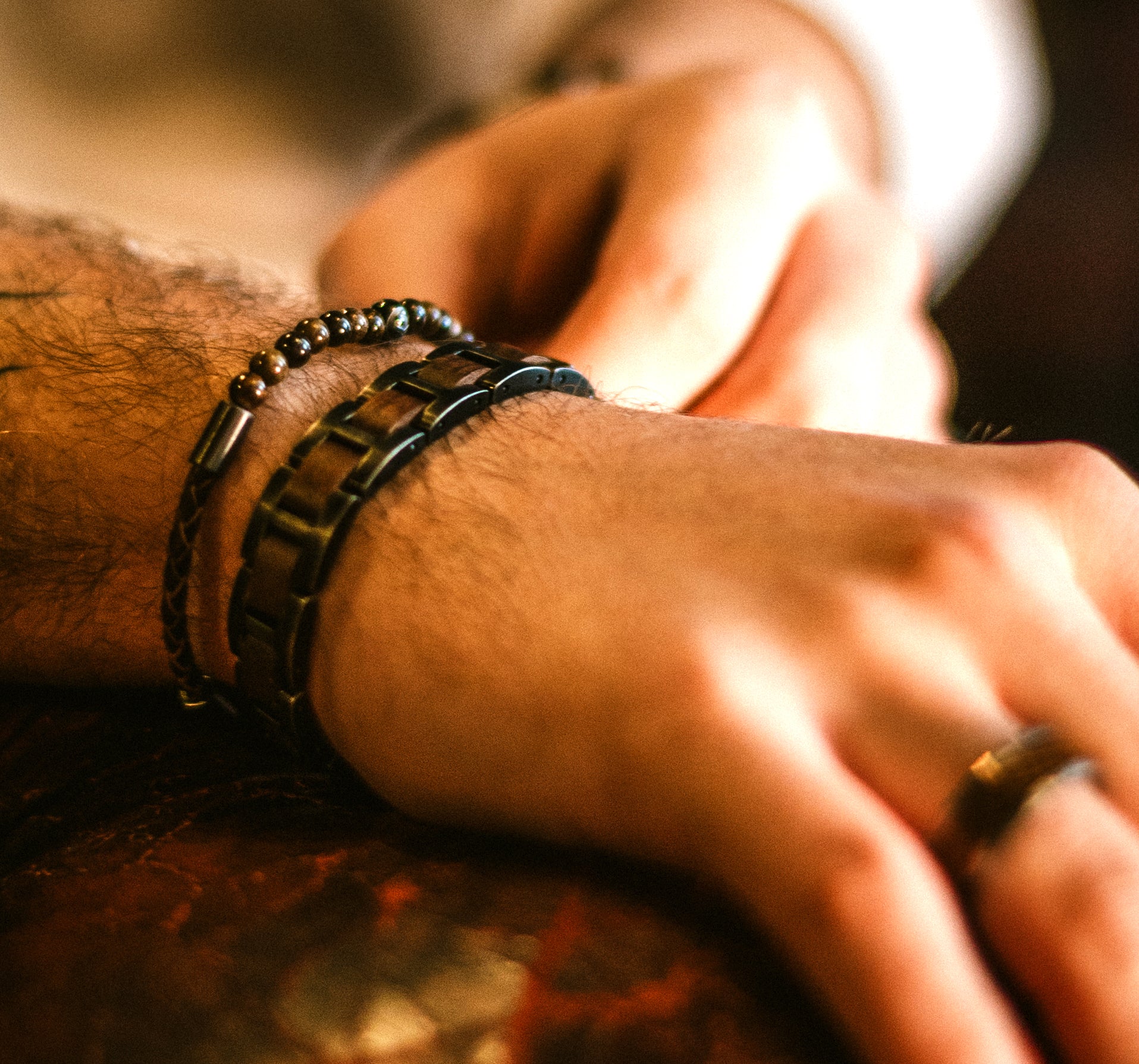 Herrenarmband TERRA Slim • Bronzit | Onyx