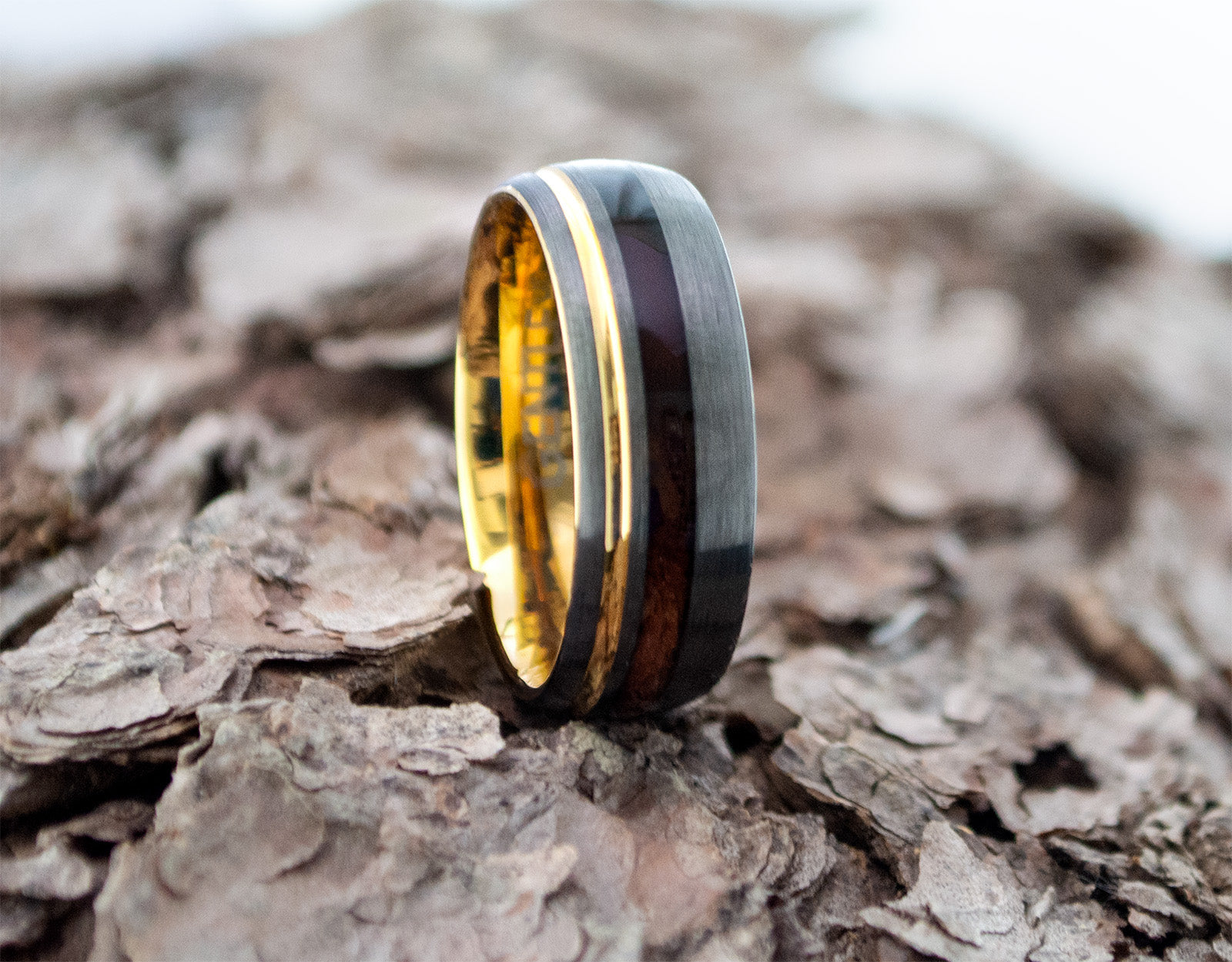 Herrenring KOA • GunMetal - Gold