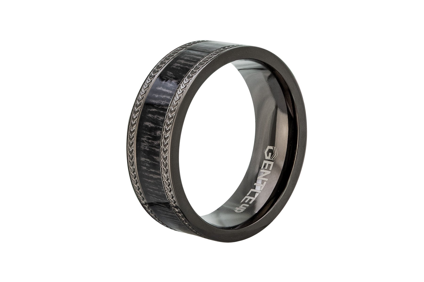 Ring Herren Edelstahl Holz silber Geschenkidee Männer Gravur