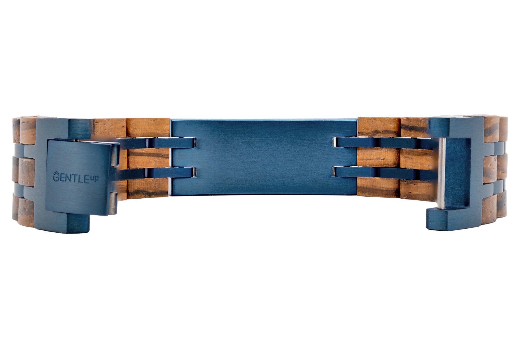 Holzarmband SPORTY breit II • Zebrano | Blau