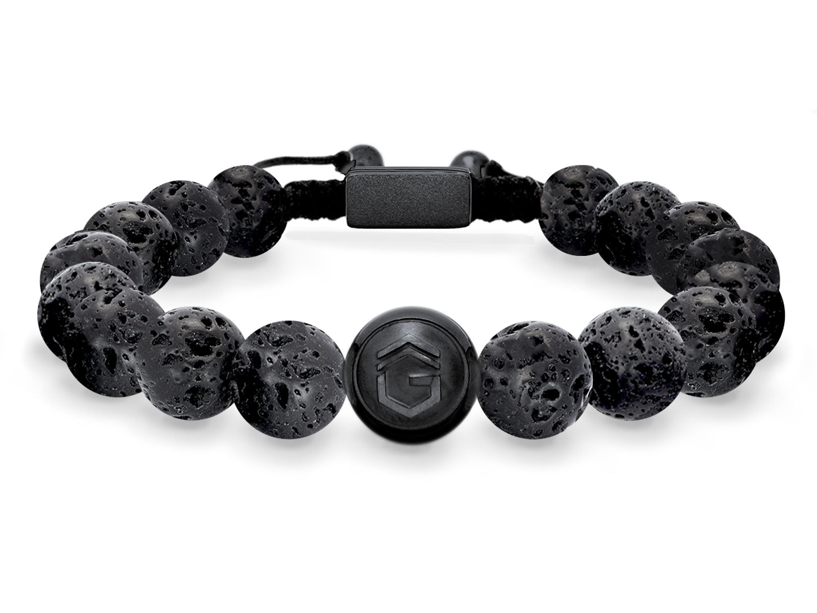 Lavaarmband Armband Perlen Lava schwarz Gravur Geschenk Herren Männer