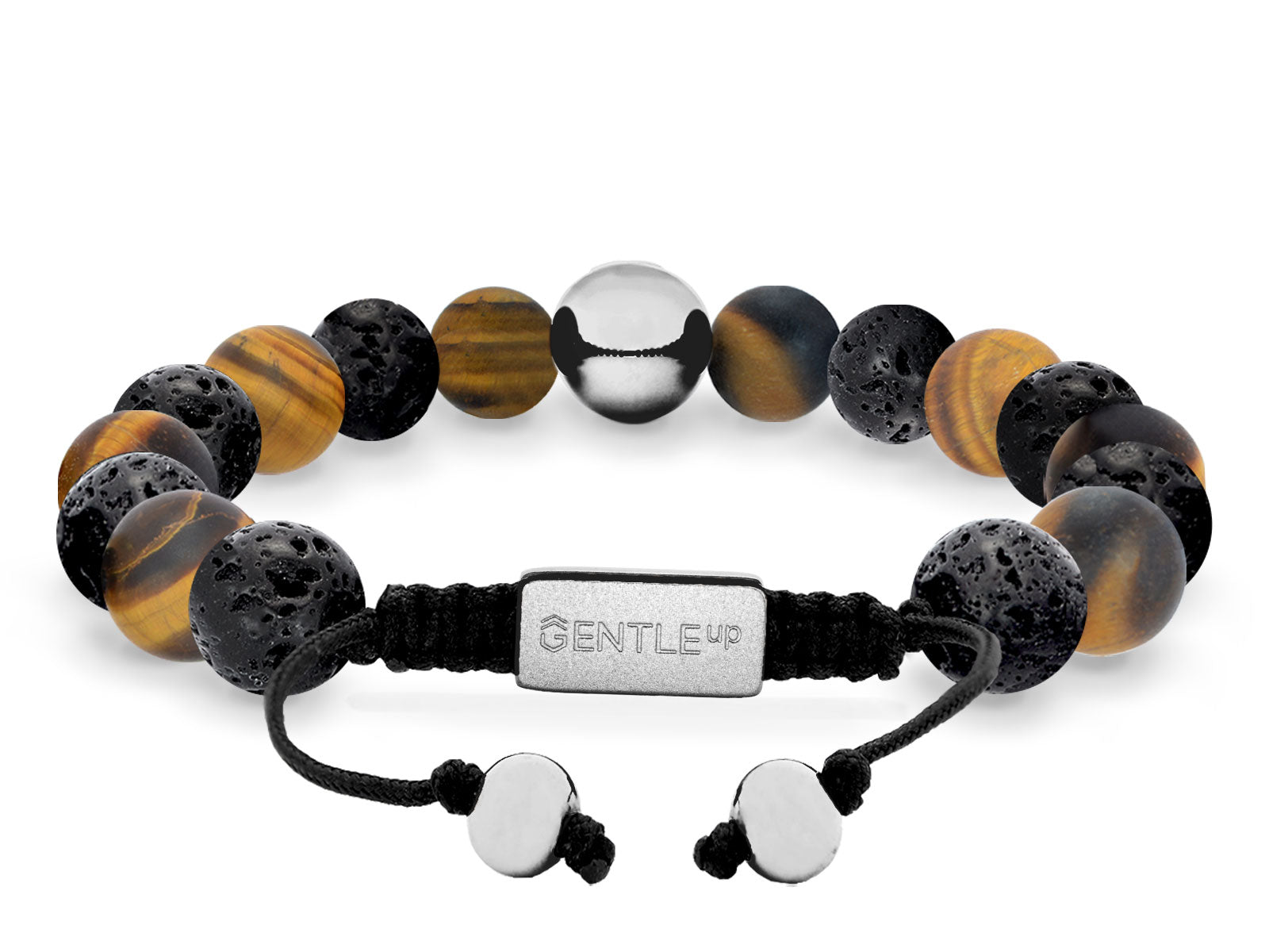 Lavaarmband Armband Perlen Lava Tigerauge Gravur Geschenk Herren Männer Silber herrenarmband