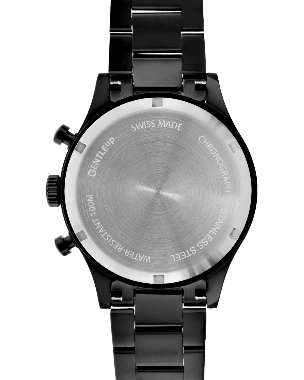Schweizer Uhr DARK KNIGHT Schwarz mit 5 vergoldeten Steinen