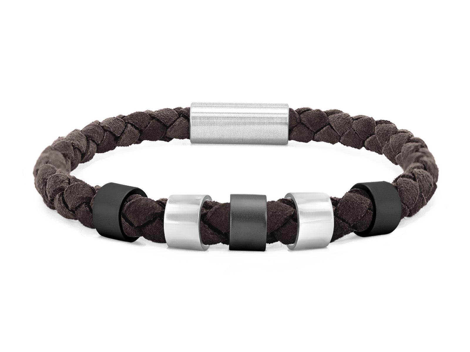 Herrenarmband VELOURS geflochten • Dunkelbraun