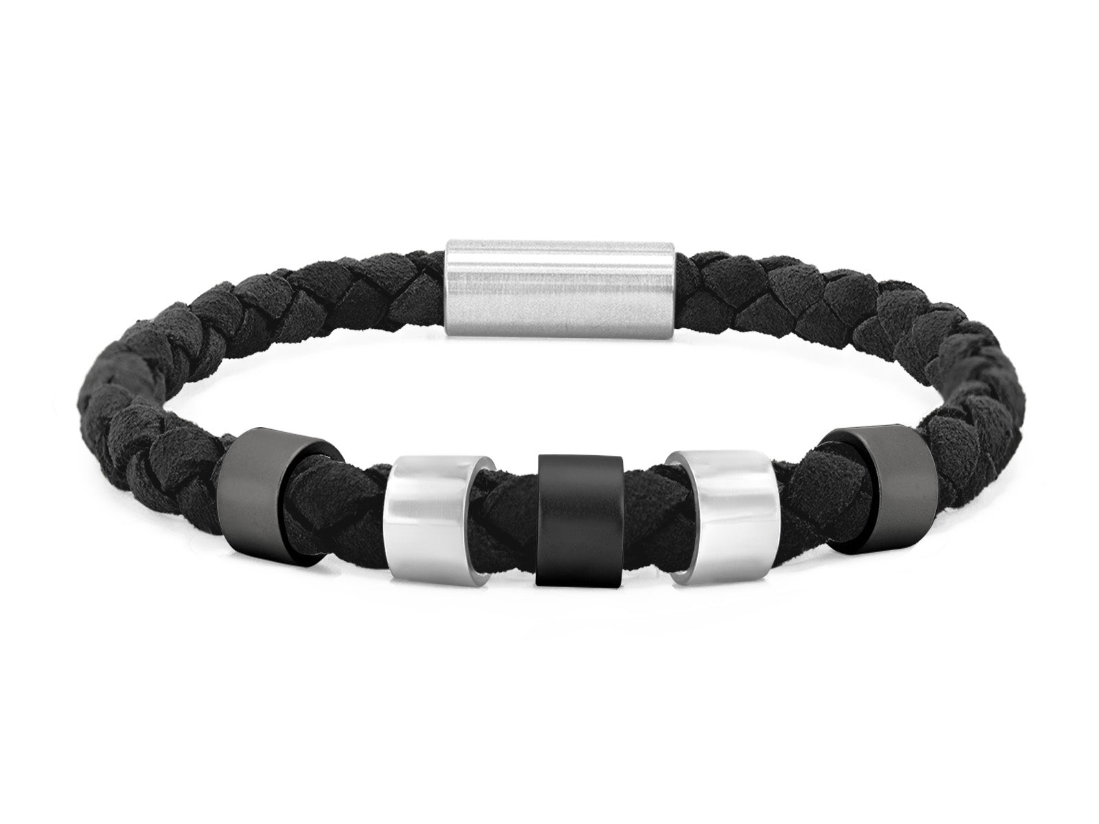 Herrenarmband VELOURS geflochten • Schwarz