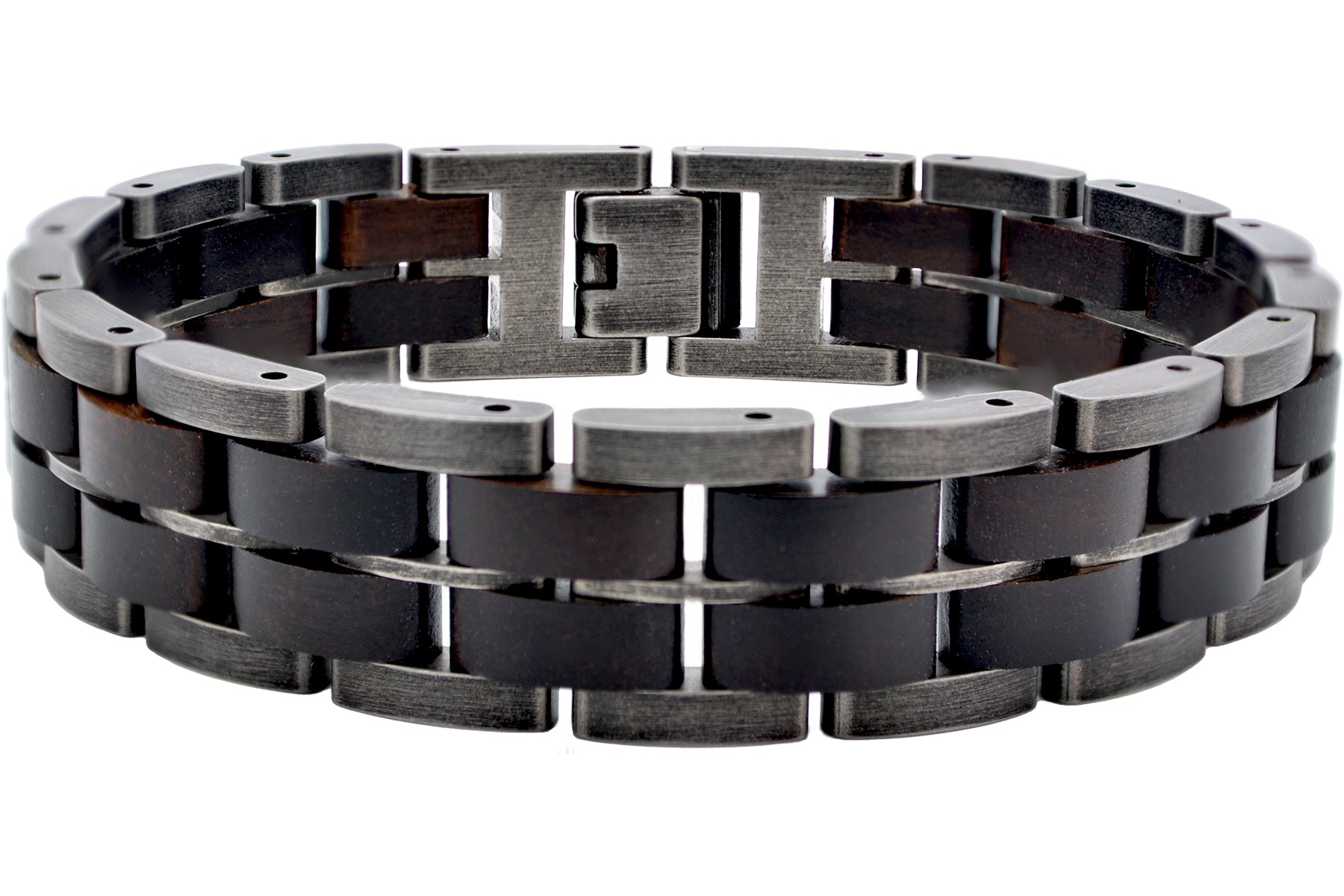 Holzarmband ELEGANT • Sandelholz | AntikSilber