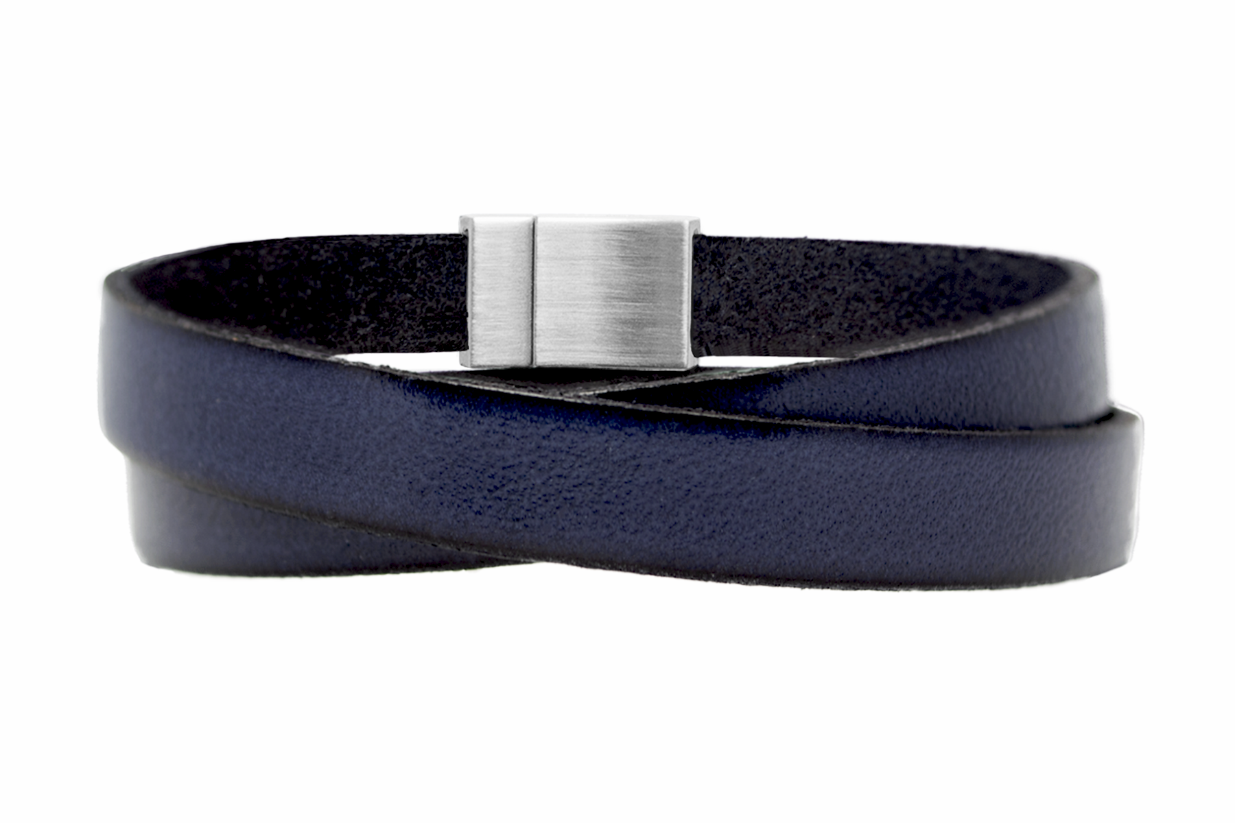 Wickelarmband FLAT | Leder Dunkelblau