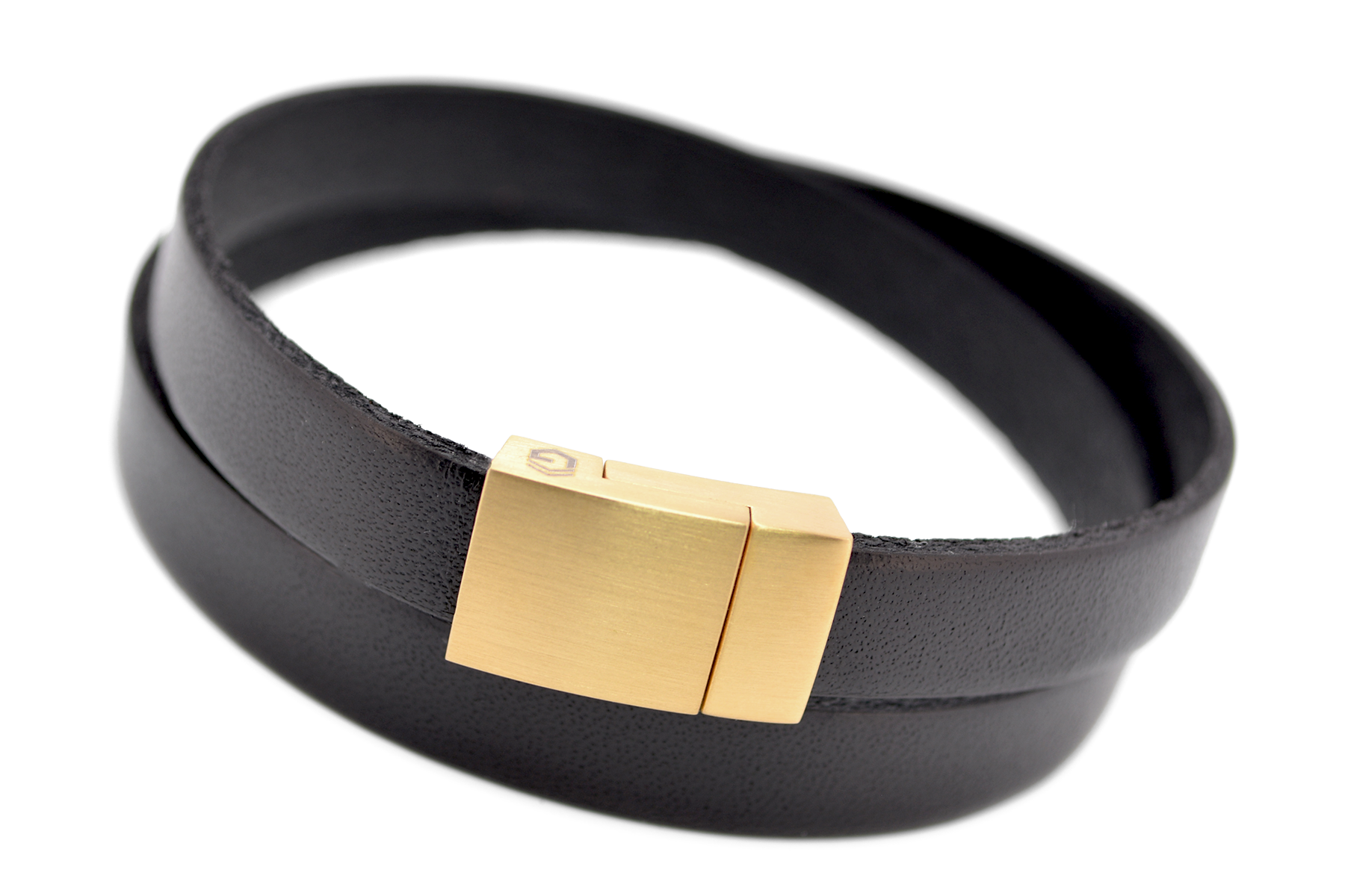 Wickelarmband FLAT | Leder Schwarz