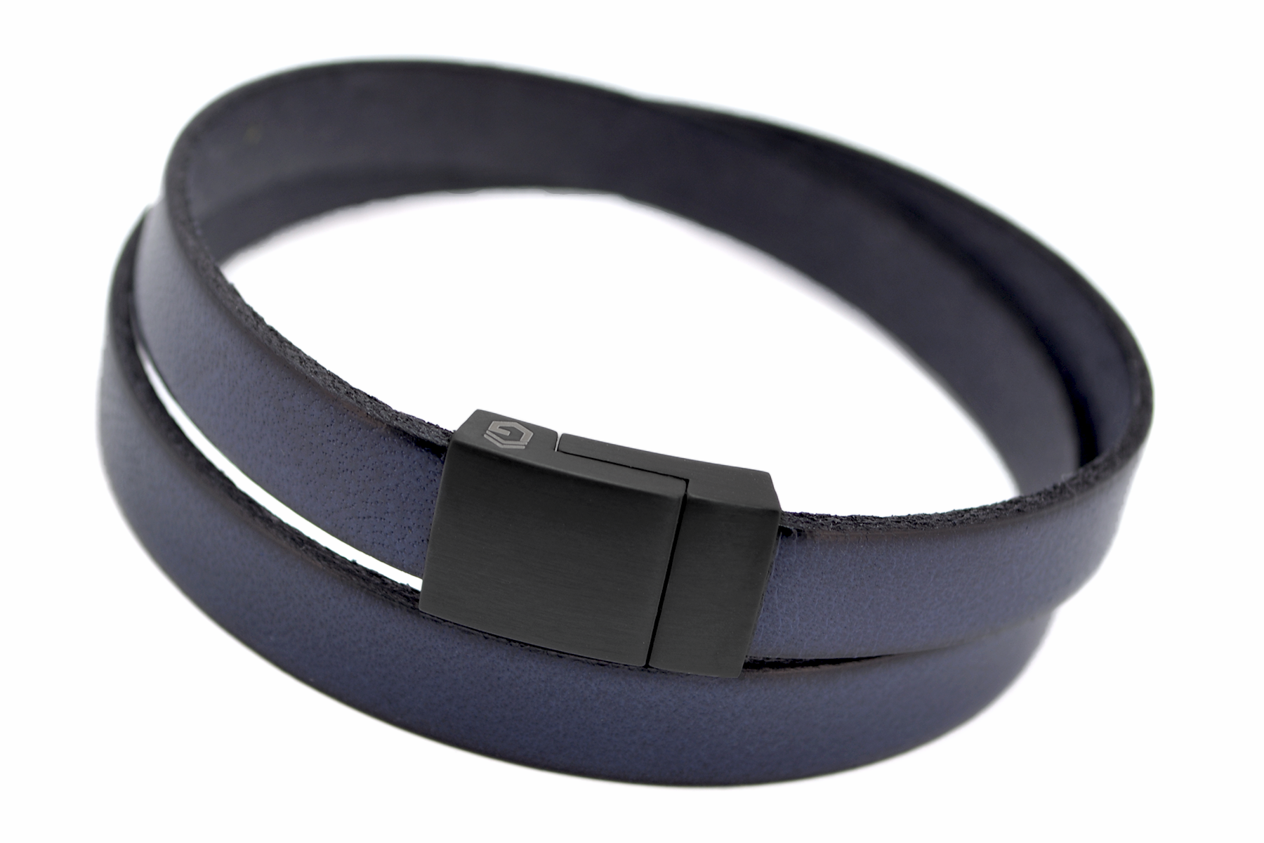 Wickelarmband FLAT | Leder Dunkelblau