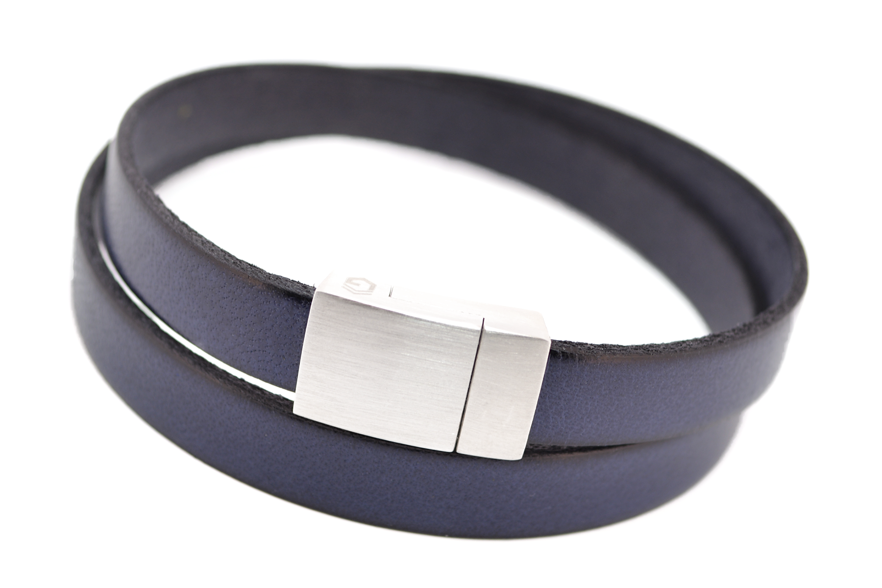 Wickelarmband FLAT | Leder Dunkelblau