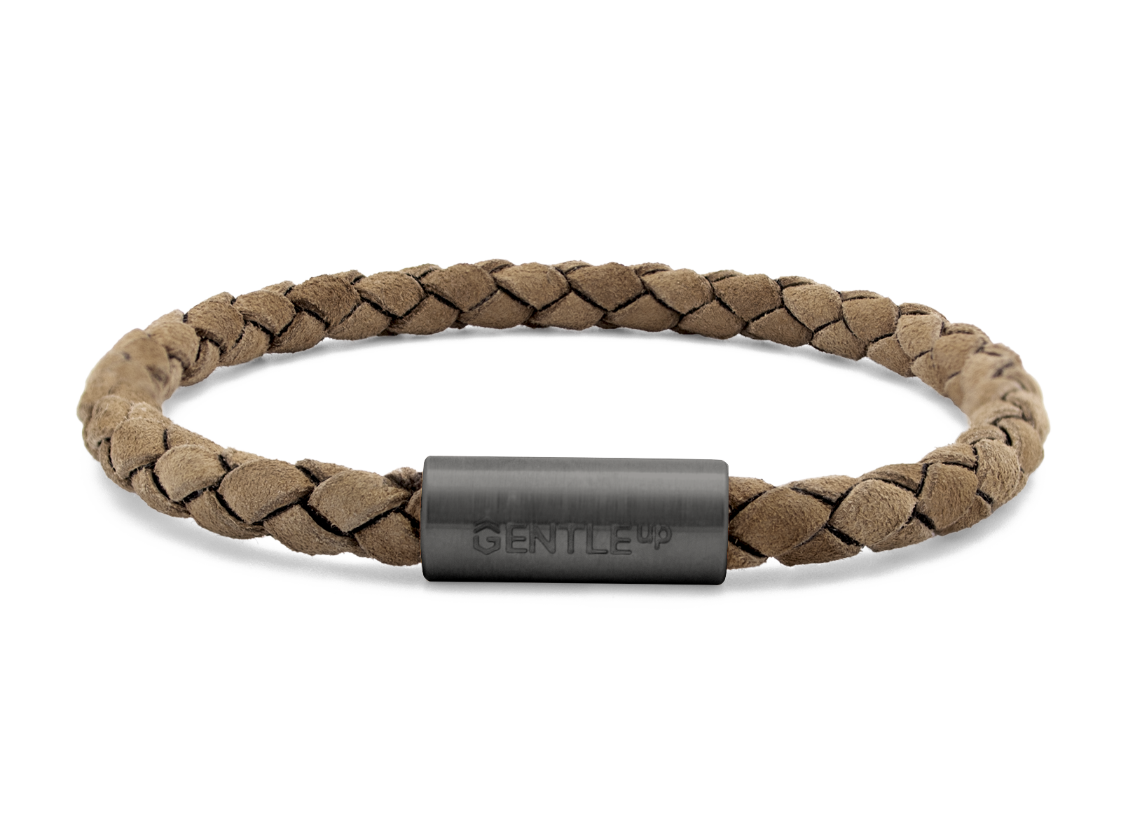 Herrenarmband VELOURS II geflochten • Beige | GunMetal