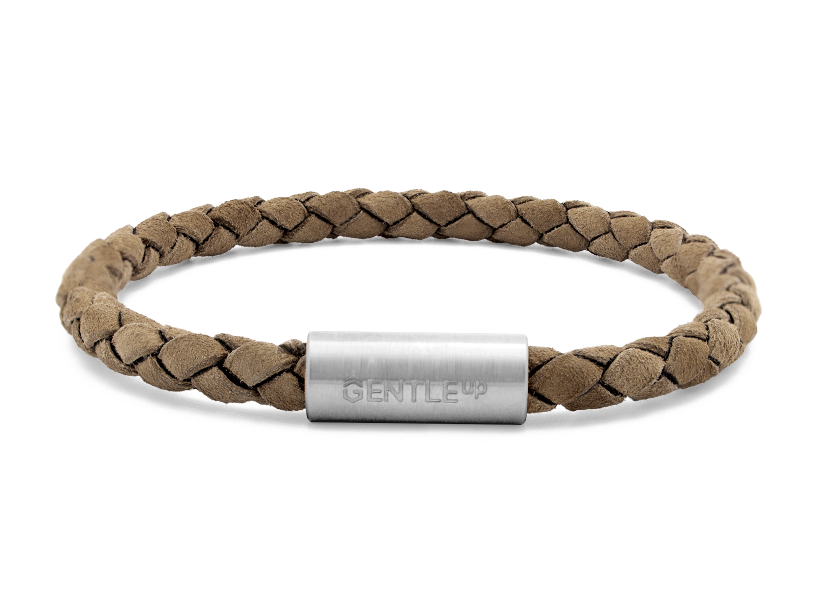 Herrenarmband VELOURS II geflochten • Beige | Silber