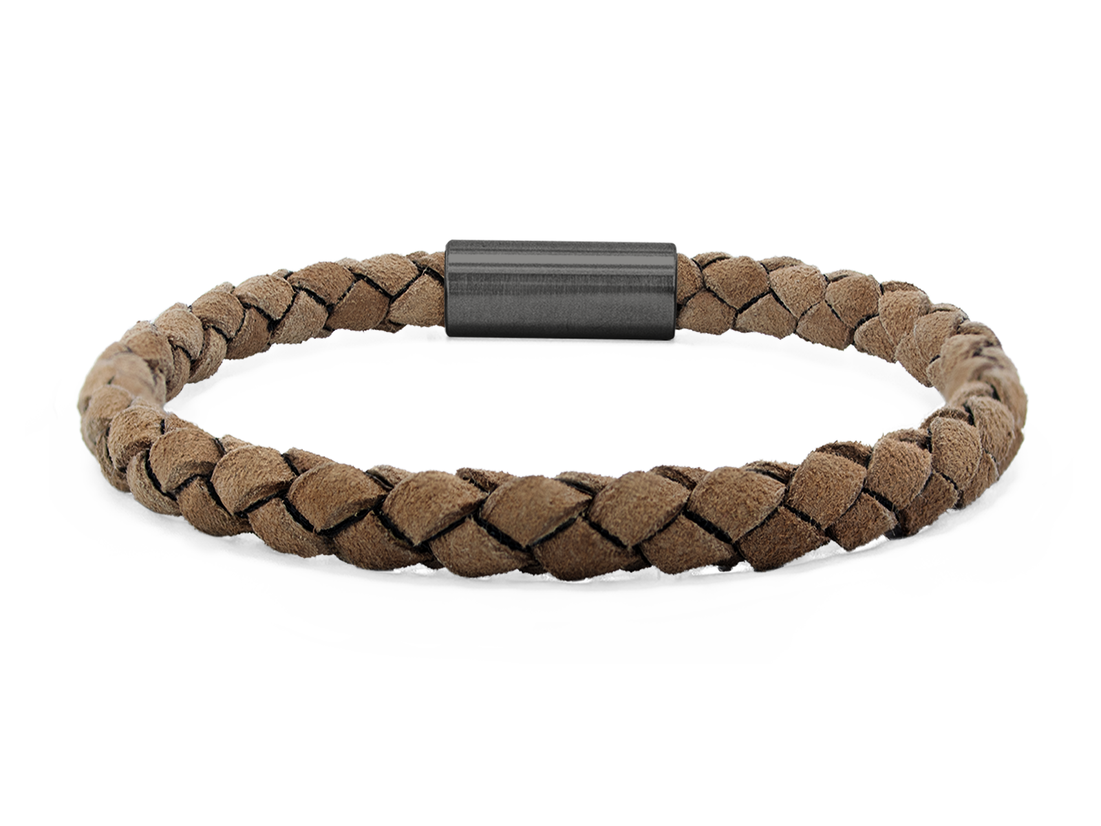 Herrenarmband VELOURS II geflochten • Beige | GunMetal