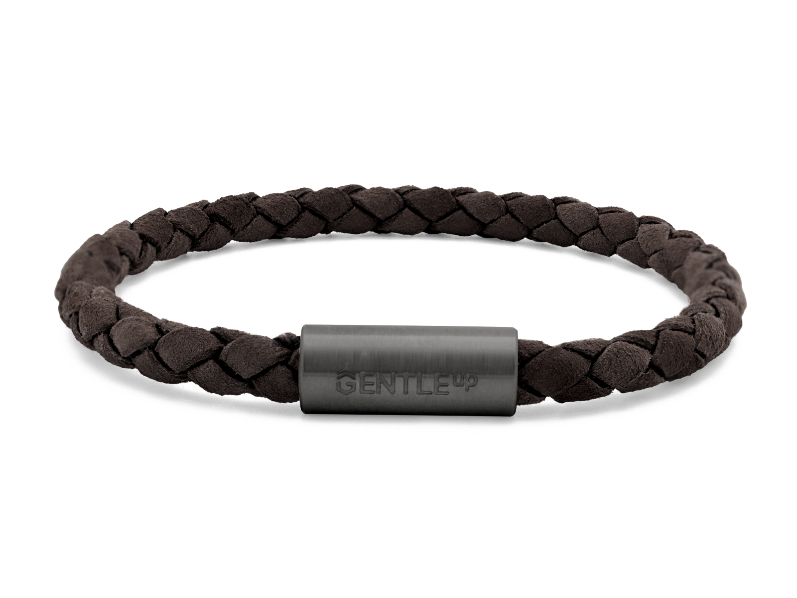 Herrenarmband VELOURS II geflochten • Dunkelbraun | GunMetal