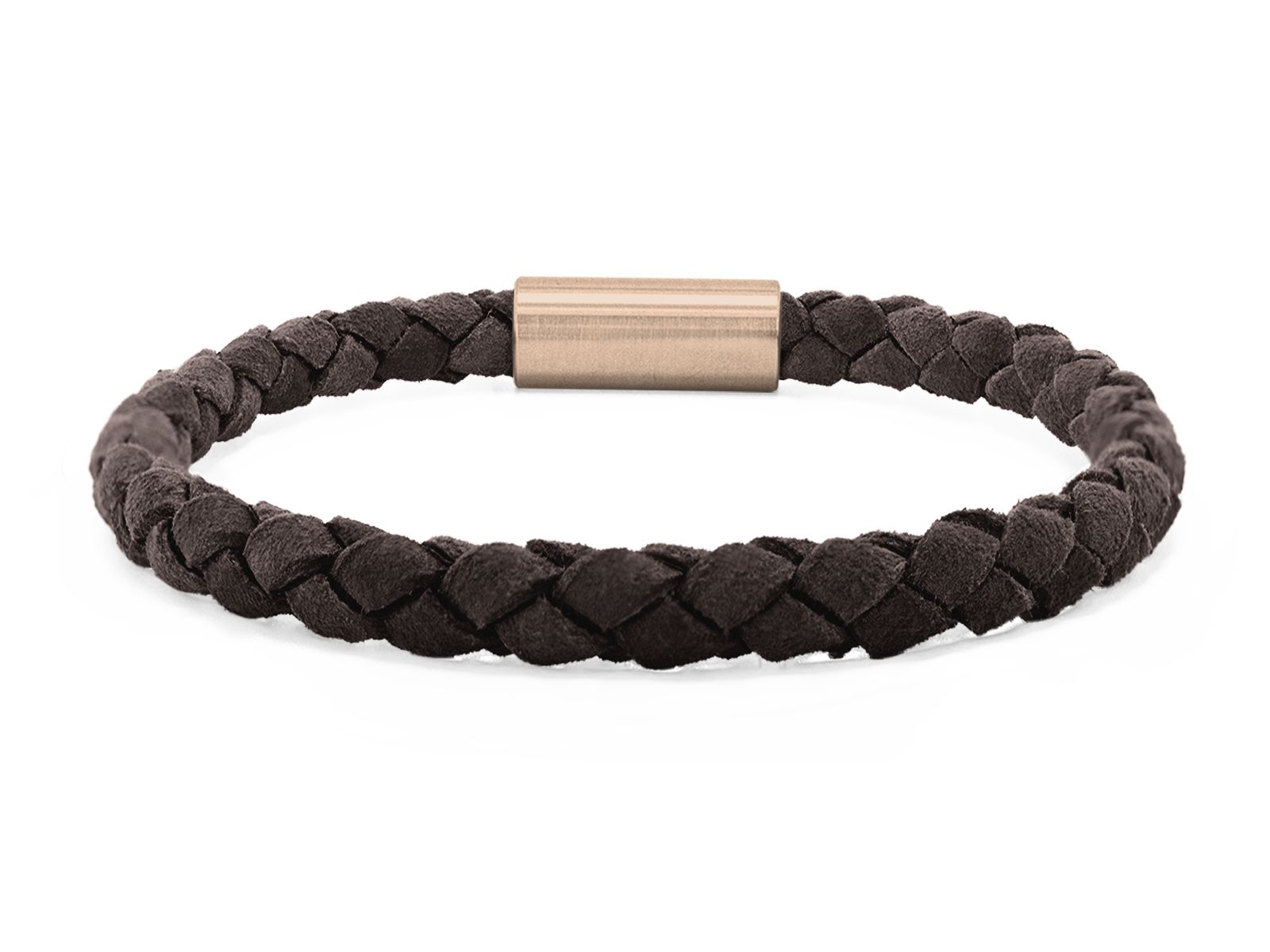 Herrenarmband VELOURS II geflochten • Dunkelbraun | RoséGold