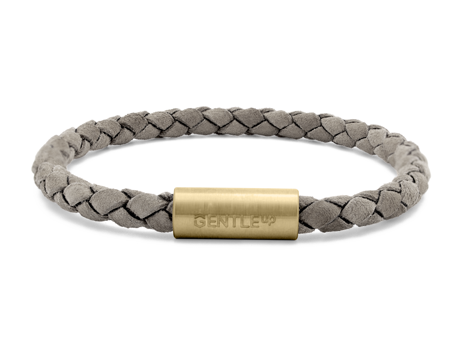 Herrenarmband VELOURS II geflochten • Grau | GelbGold