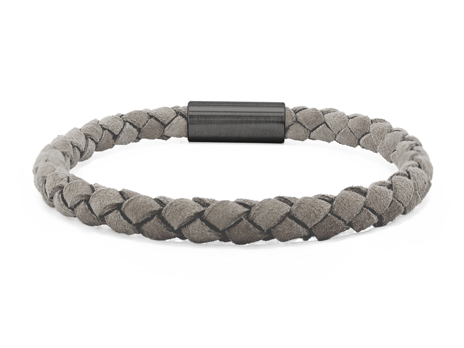 Herrenarmband VELOURS geflochten • Grau | GunMetal