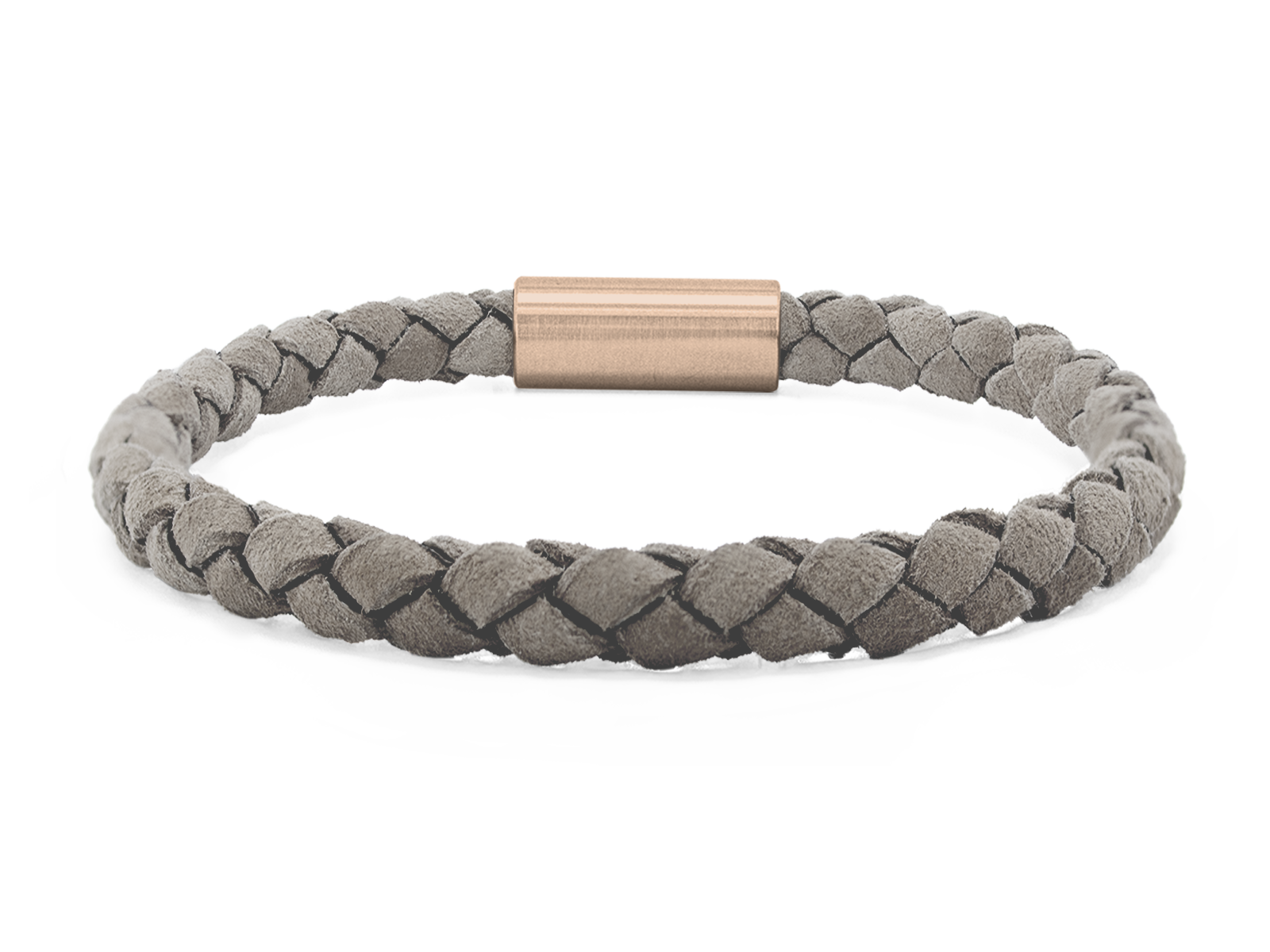 Herrenarmband VELOURS II geflochten • Grau | RoséGold