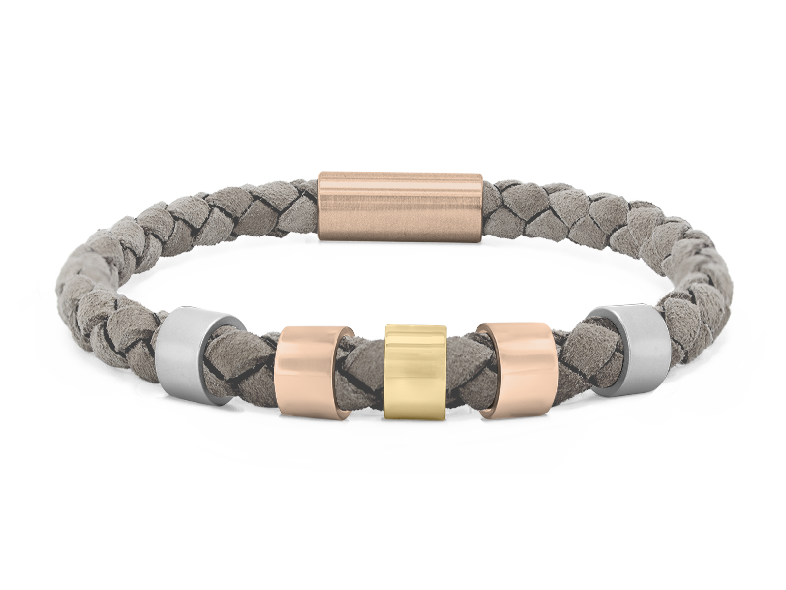 Herrenarmband VELOURS geflochten • Grau