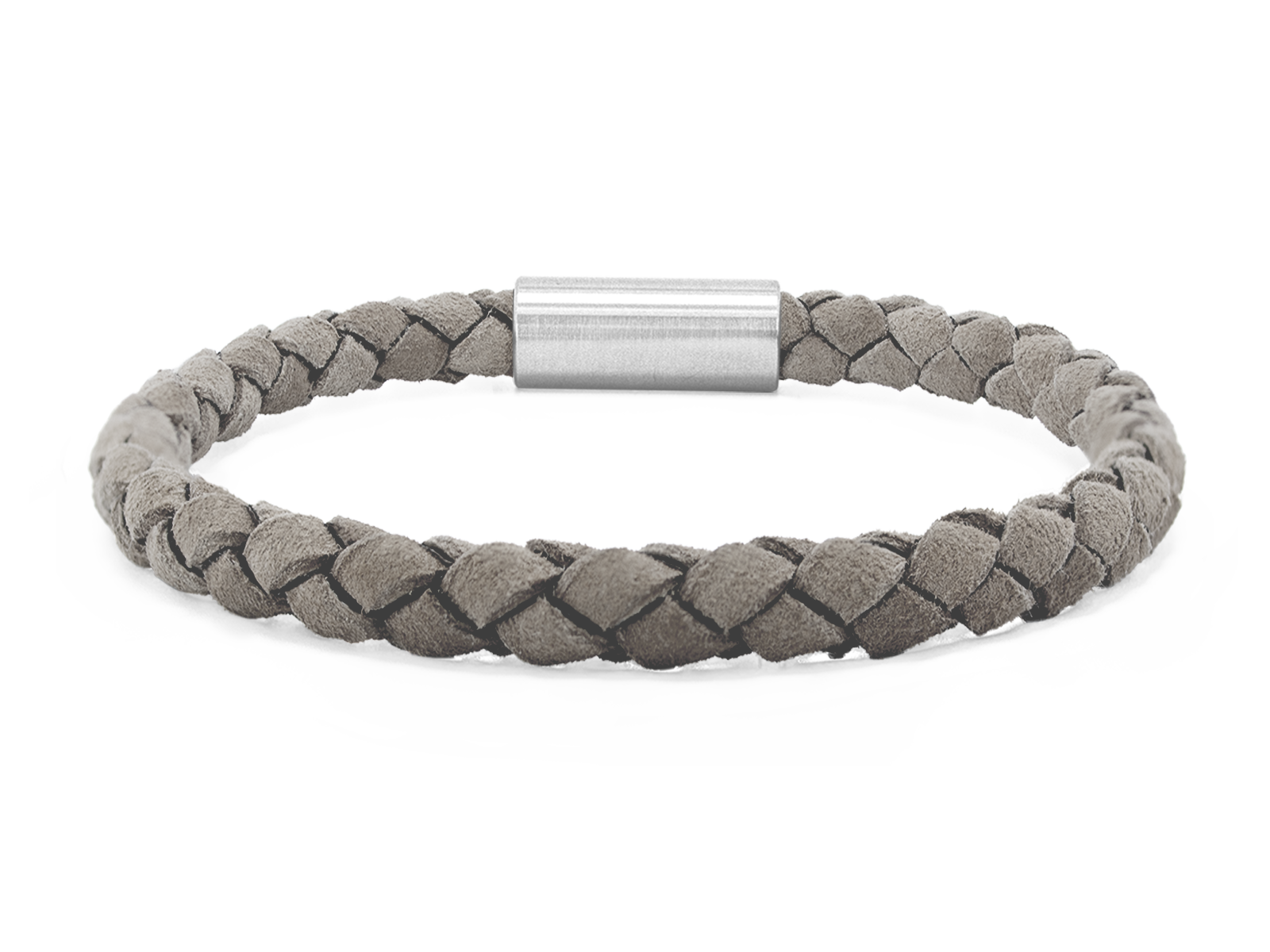 Herrenarmband VELOURS II geflochten • Grau | Silber