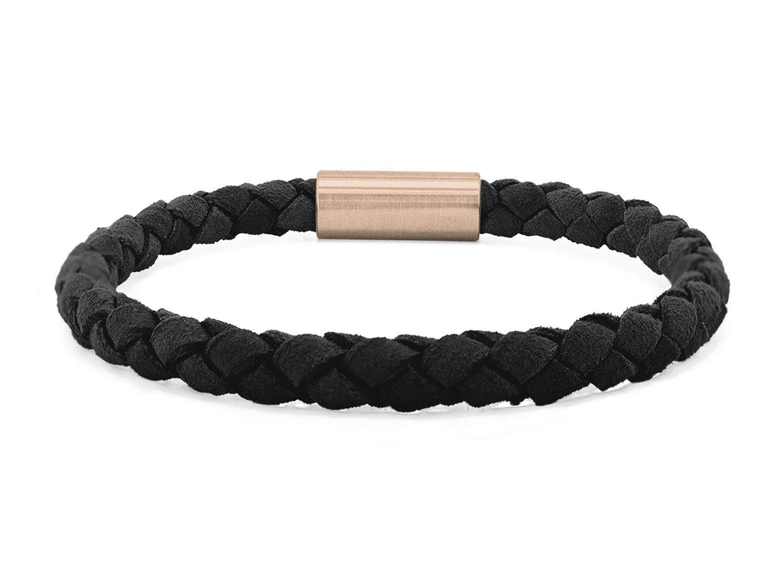 Herrenarmband VELOURS II geflochten • Schwarz | RoséGold