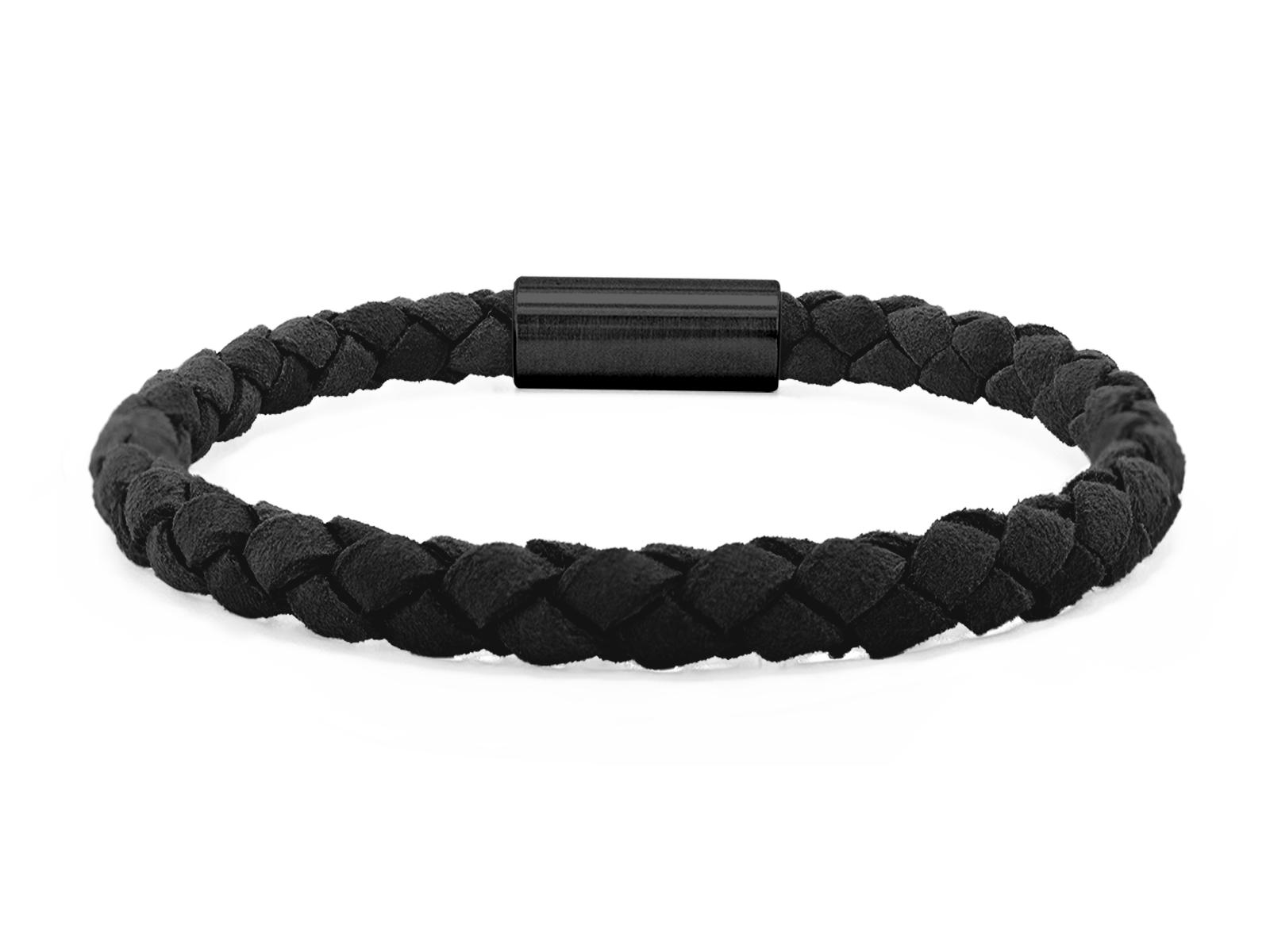 Herrenarmband VELOURS geflochten • Schwarz | Schwarz