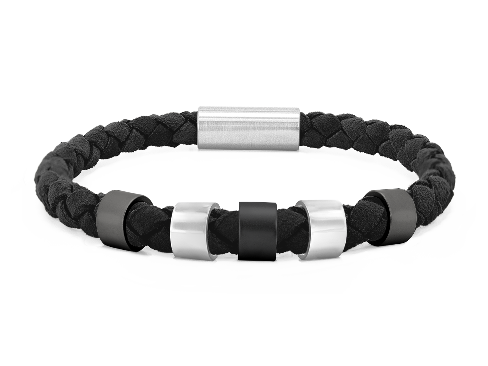 Herrenarmband VELOURS geflochten • Schwarz