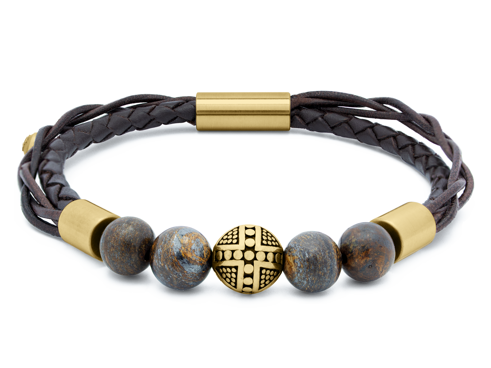 Herrenarmband TERRA  • Leder Dunkelbraun | Bronzit