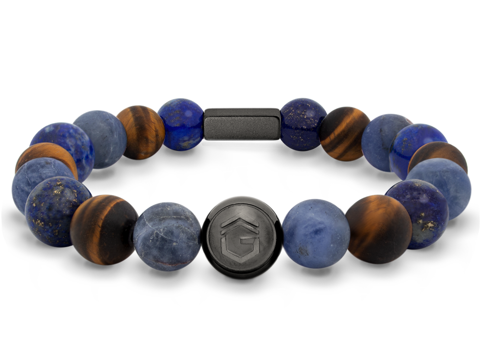 Kugelarmband Classic E10-4 • Lapis Lazuli | Tigerauge