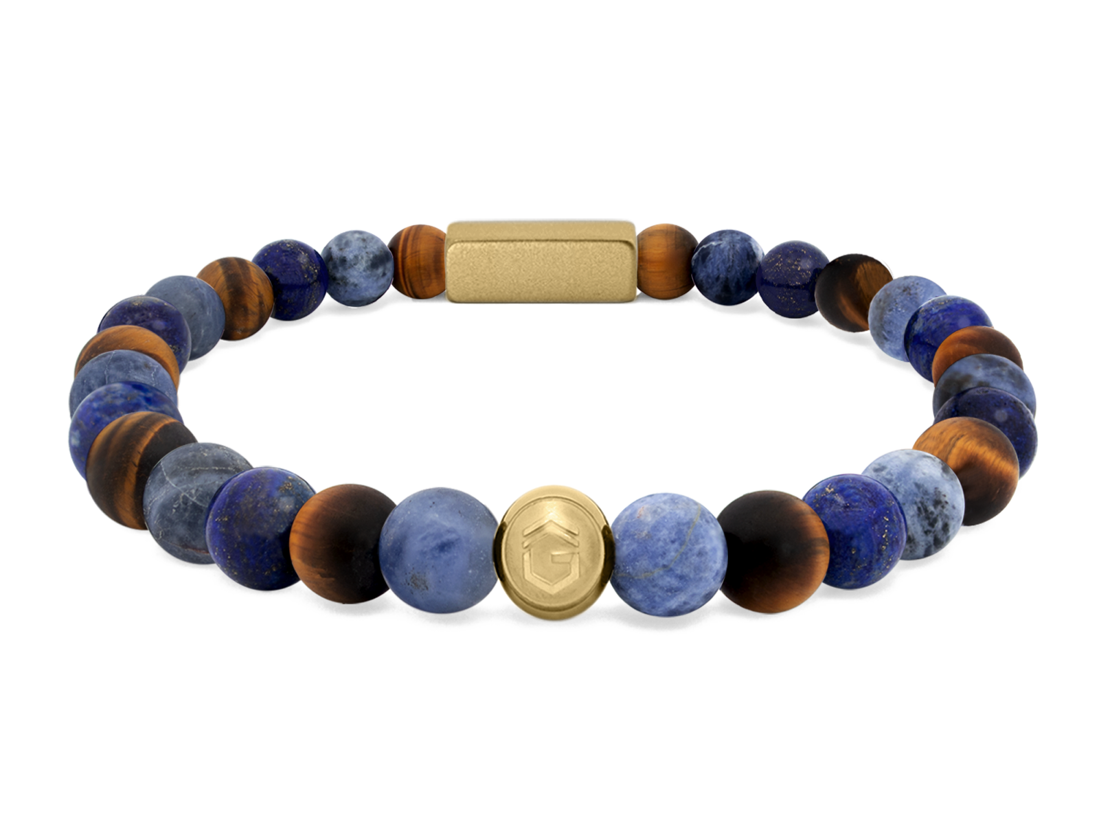 Kugelarmband Classic E6-2 • Lapis Lazuli | Tigerauge