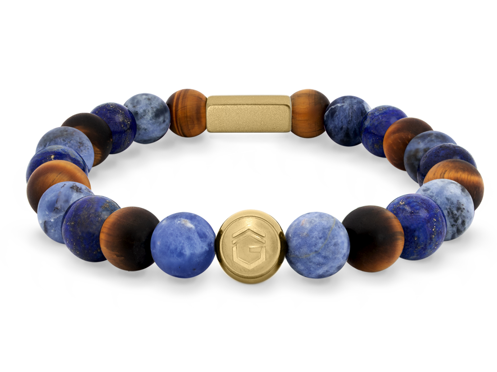 Kugelarmband Classic E8-2 • Lapis Lazuli | Tigerauge