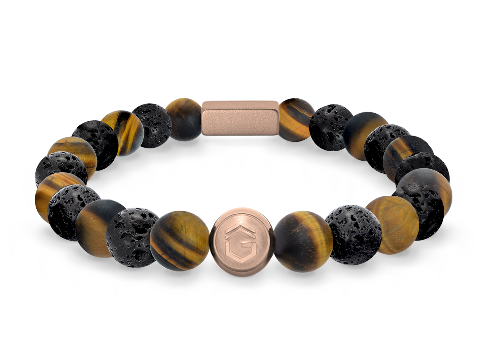 Kugelarmband Classic E8-3 • Lava | Tigerauge