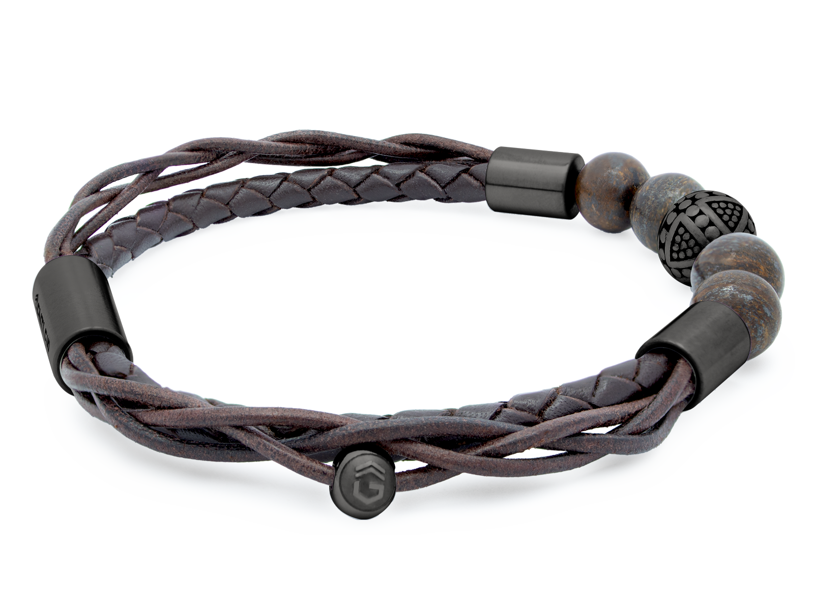 Herrenarmband TERRA  • Leder Dunkelbraun | Bronzit