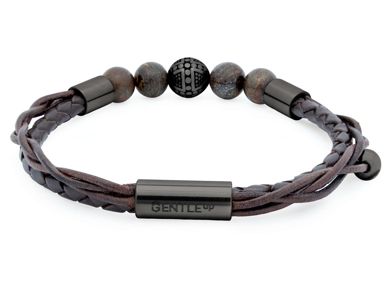 Herrenarmband TERRA GunMetal • Leder Dunkelbraun | Bronzit