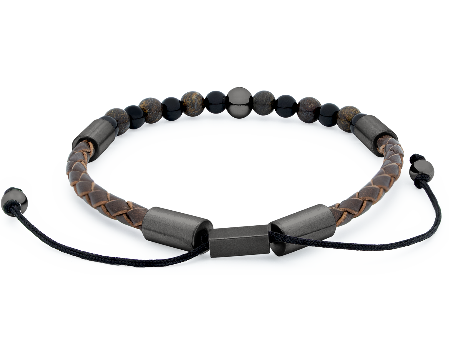 Herrenarmband TERRA Slim - Silber • Bronzit | Onyx